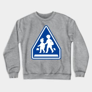 Japanese Children Crossing Sign Crewneck Sweatshirt